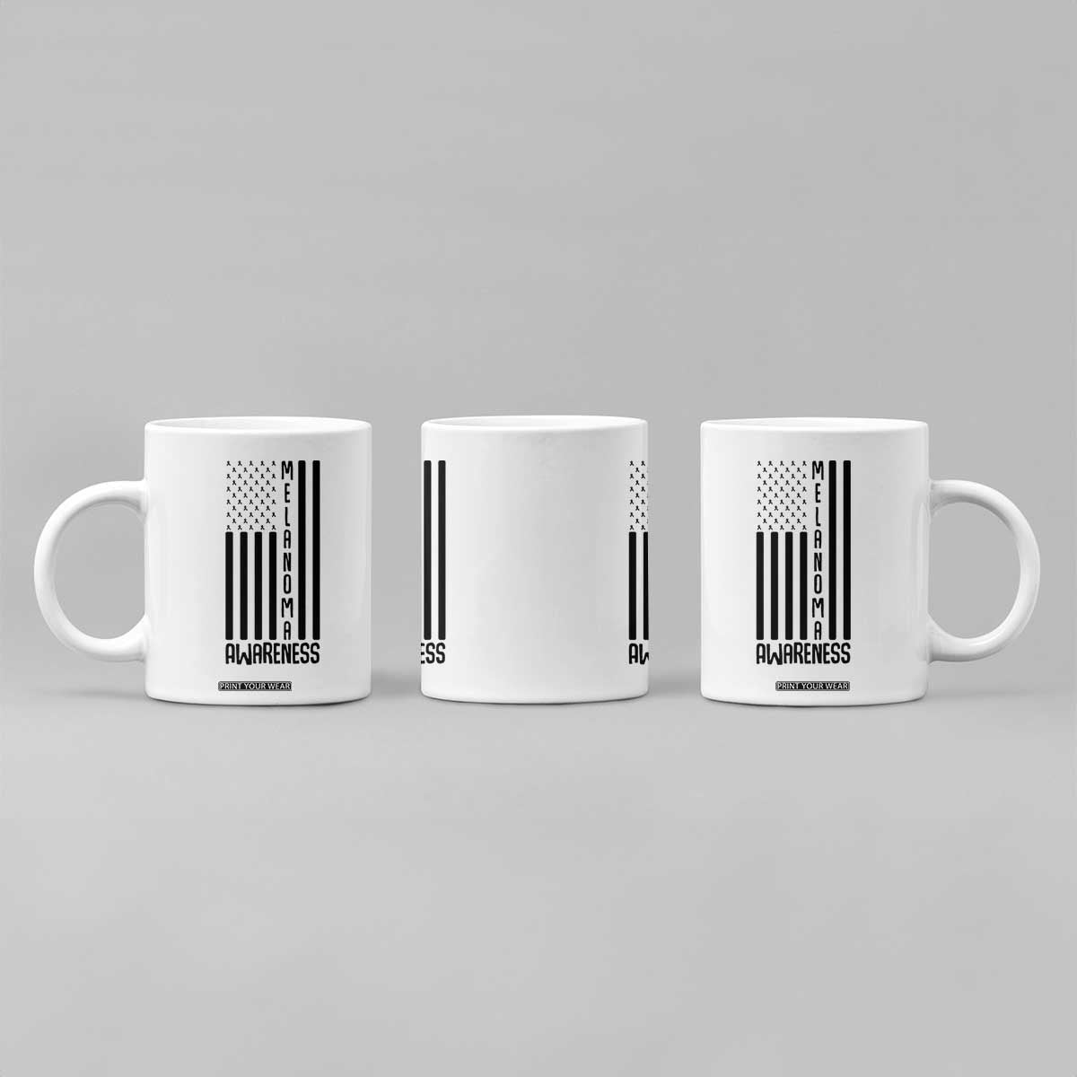 Melanoma Awareness USA Flag Coffee Mug Patriotic Cancer Warrior TS12 Print Your Wear