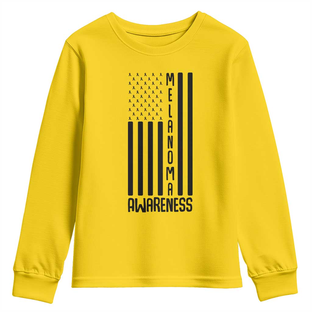 Melanoma Awareness USA Flag Youth Sweatshirt Patriotic Cancer Warrior TS12 Daisy Print Your Wear