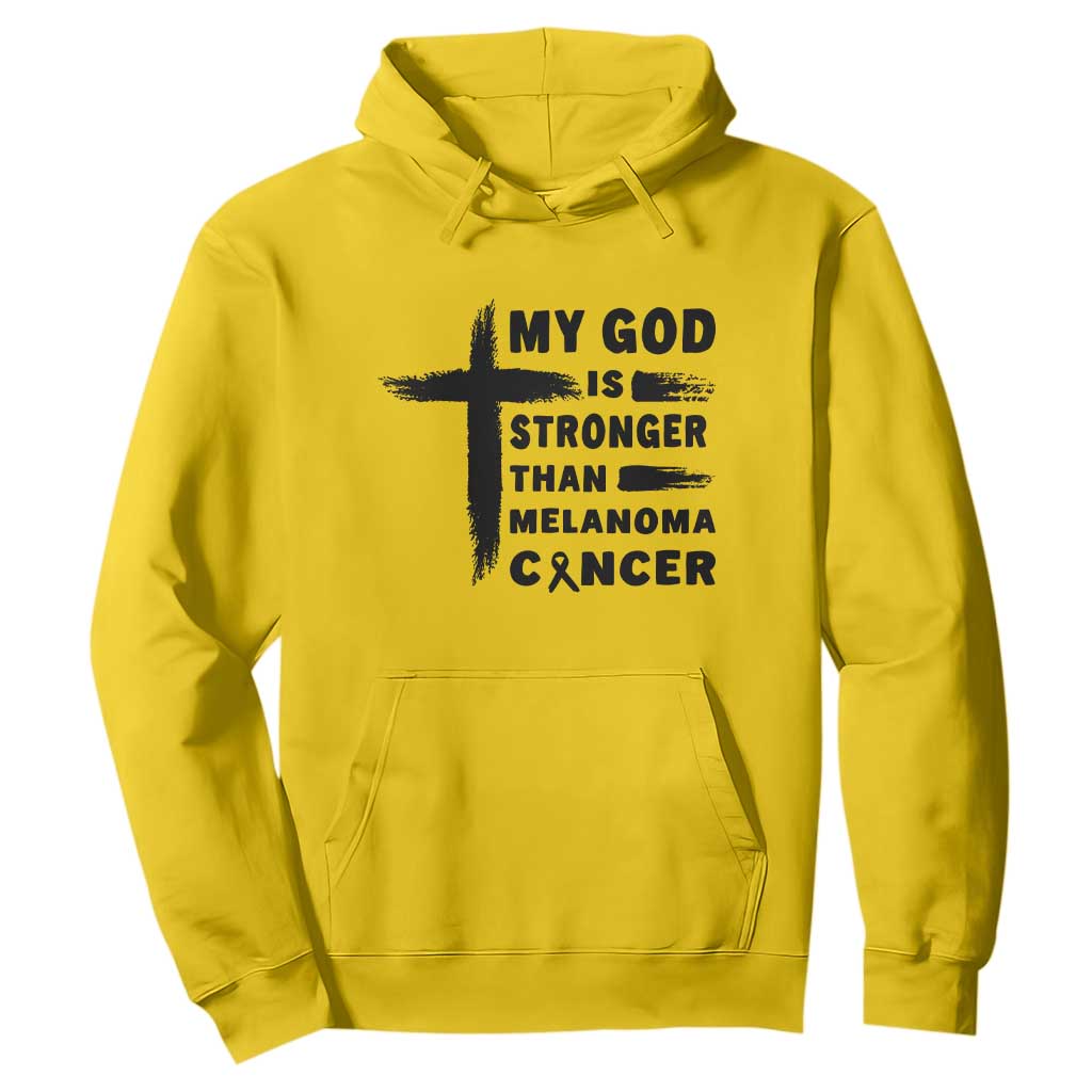 My God Is Stronger Than Melanoma Hoodie Christian Cancer Support TS12 Daisy Print Your Wear