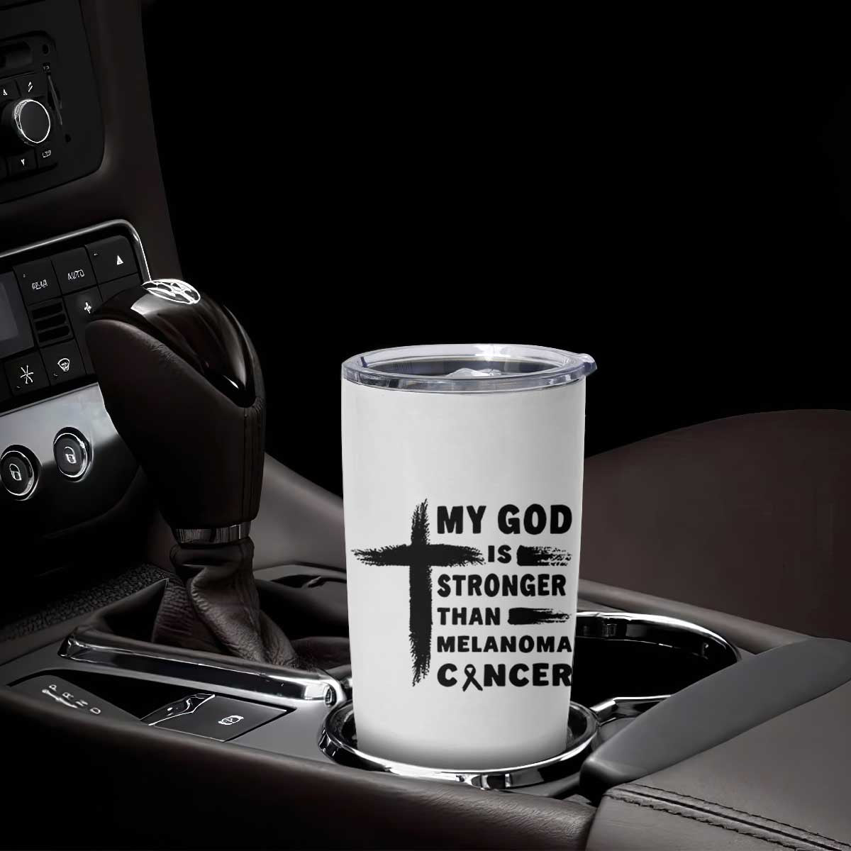 My God Is Stronger Than Melanoma Tumbler Cup Christian Cancer Support TS12 Print Your Wear