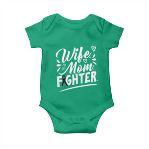 Wife Mom Melanoma Fighter Baby Onesie Family Support Strong And Fearless TS12 Irish Green Print Your Wear