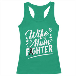Wife Mom Melanoma Fighter Racerback Tank Top Family Support Strong And Fearless TS12 Irish Green Print Your Wear