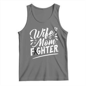 Wife Mom Melanoma Fighter Tank Top Family Support Strong And Fearless TS12 Black Heather Print Your Wear