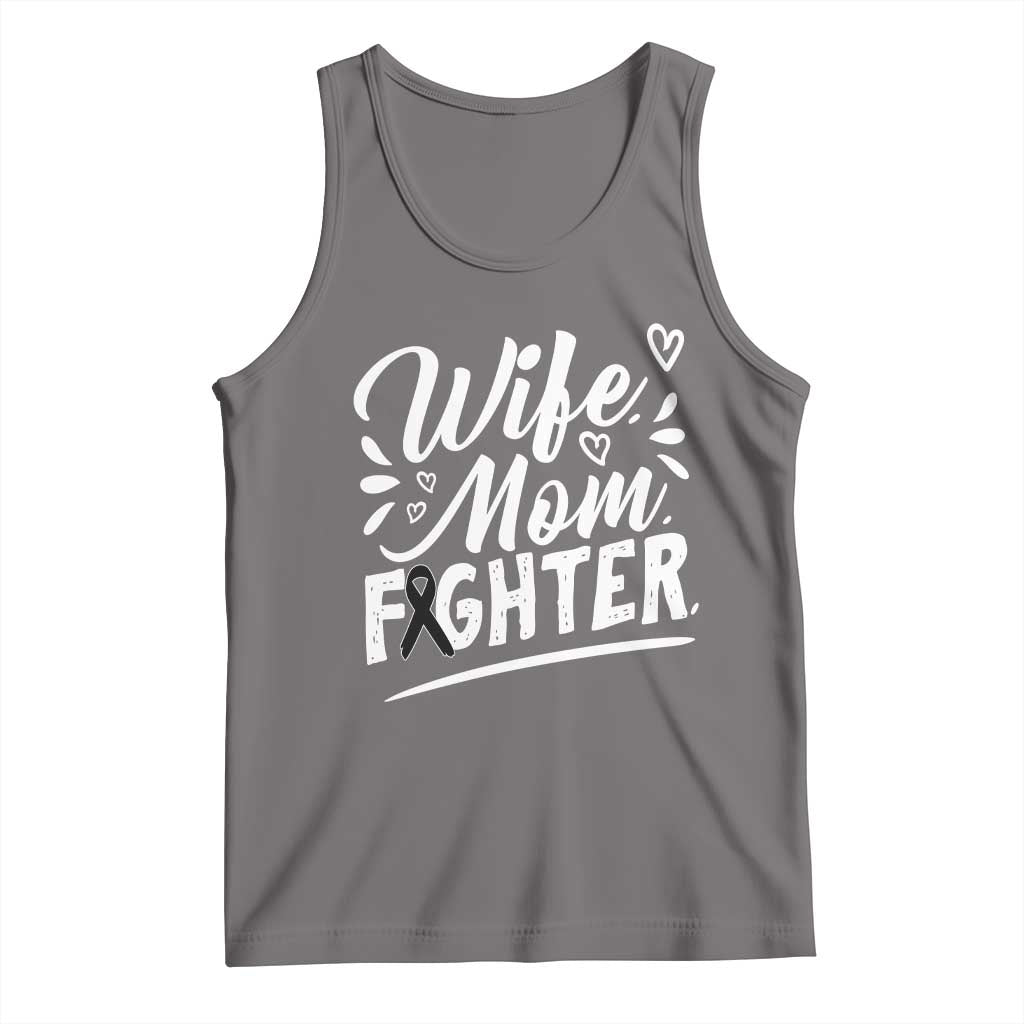 Wife Mom Melanoma Fighter Tank Top Family Support Strong And Fearless TS12 Deep Heather Print Your Wear