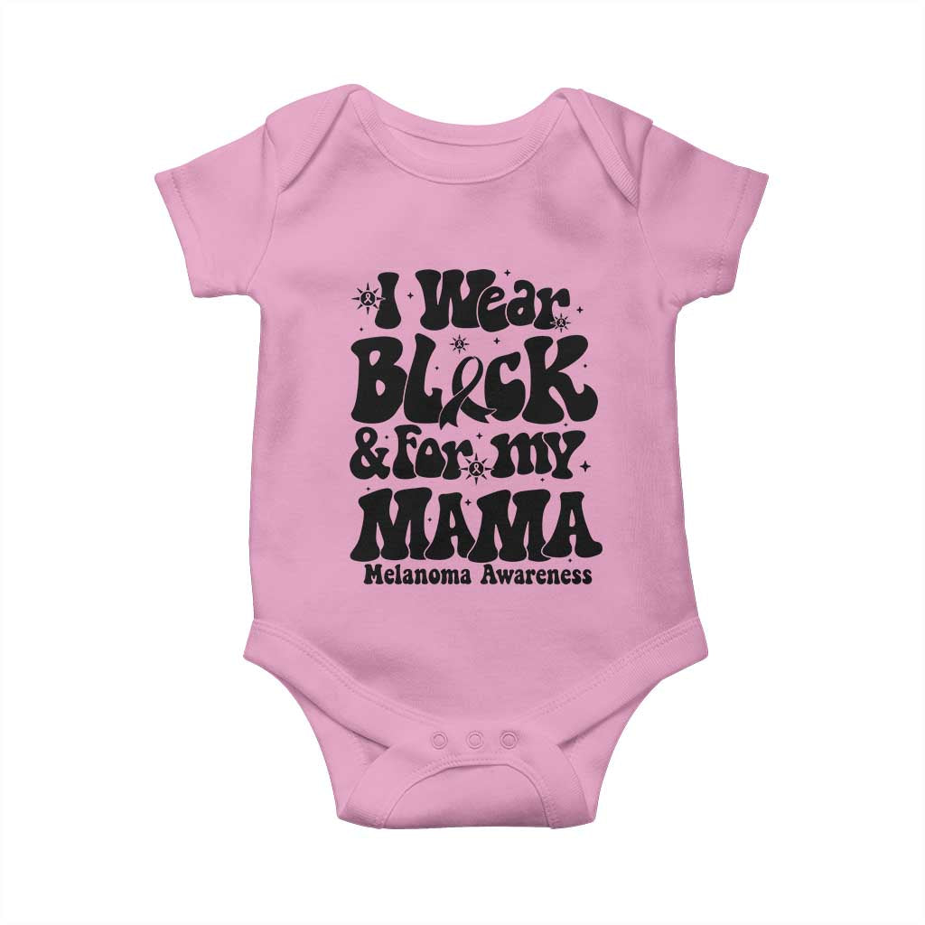 Melanoma Family Support Baby Onesie I Wear Black For My Mama TS12 Light Pink Print Your Wear
