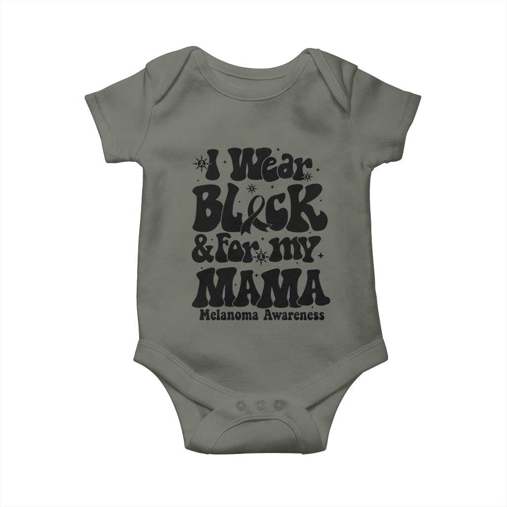 Melanoma Family Support Baby Onesie I Wear Black For My Mama TS12 Military Green Print Your Wear
