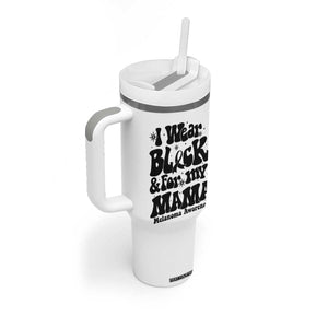 Melanoma Family Support Tumbler With Handle I Wear Black For My Mama TS12 Print Your Wear