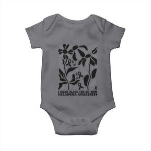 I Wear Black For My Mom Baby Onesie Melanoma Support Squad TS12 Charcoal Print Your Wear