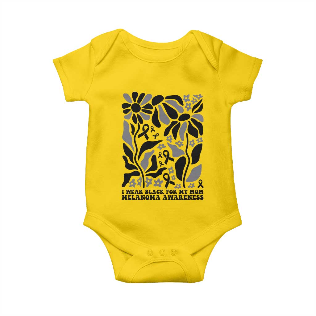 I Wear Black For My Mom Baby Onesie Melanoma Support Squad TS12 Daisy Print Your Wear