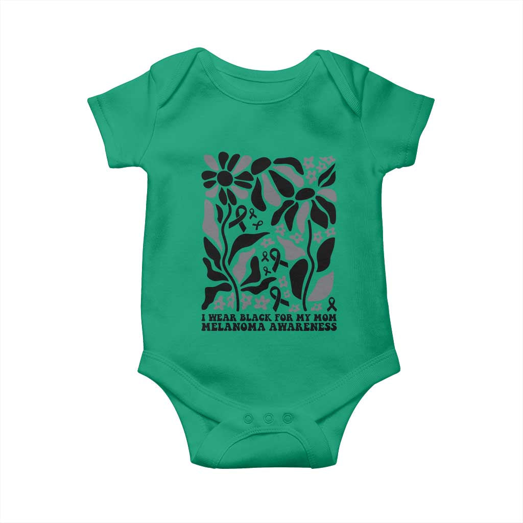 I Wear Black For My Mom Baby Onesie Melanoma Support Squad TS12 Irish Green Print Your Wear
