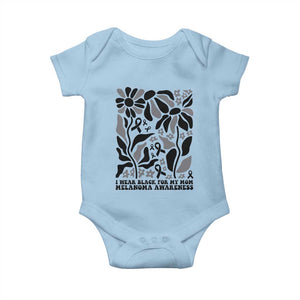 I Wear Black For My Mom Baby Onesie Melanoma Support Squad TS12 Light Blue Print Your Wear