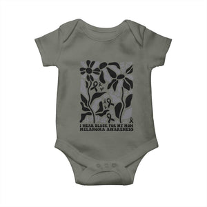I Wear Black For My Mom Baby Onesie Melanoma Support Squad TS12 Military Green Print Your Wear