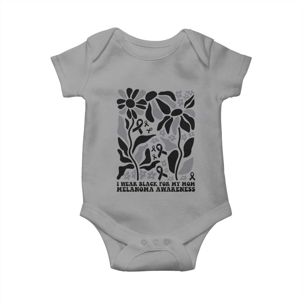 I Wear Black For My Mom Baby Onesie Melanoma Support Squad TS12 Sport Gray Print Your Wear