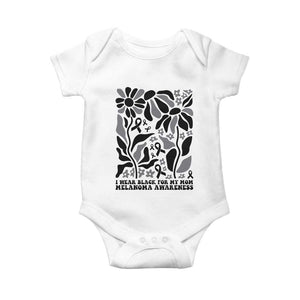 I Wear Black For My Mom Baby Onesie Melanoma Support Squad TS12 White Print Your Wear