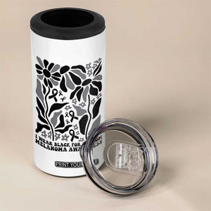 I Wear Black For My Mom 4 in 1 Can Cooler Tumbler Melanoma Support Squad TS12 Print Your Wear