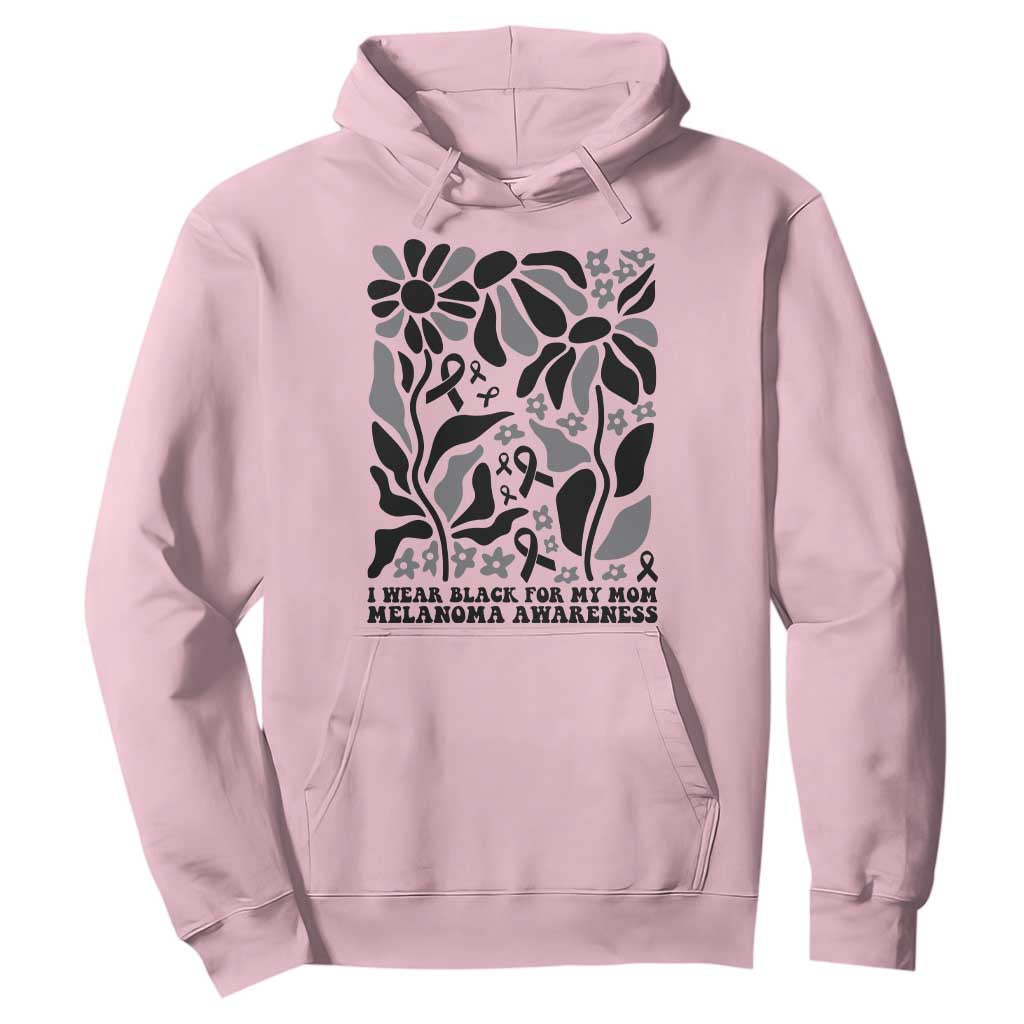 I Wear Black For My Mom Hoodie Melanoma Support Squad TS12 Light Pink Print Your Wear
