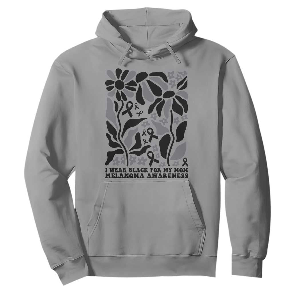 I Wear Black For My Mom Hoodie Melanoma Support Squad TS12 Sport Gray Print Your Wear