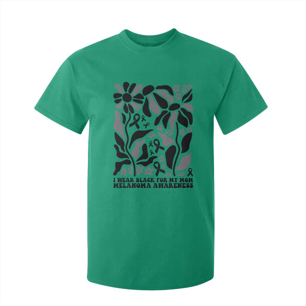 I Wear Black For My Mom T Shirt For Kid Melanoma Support Squad TS12 Irish Green Print Your Wear