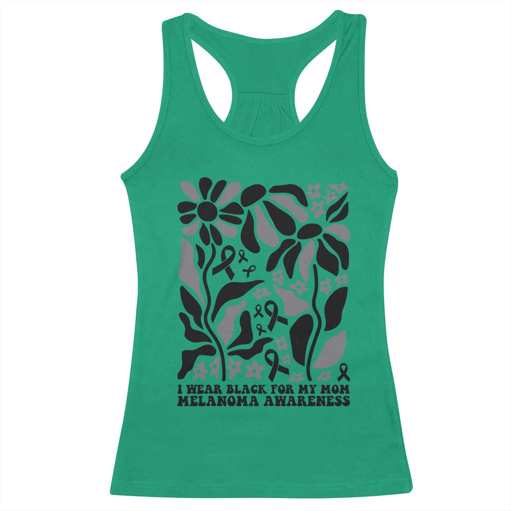 I Wear Black For My Mom Racerback Tank Top Melanoma Support Squad TS12 Irish Green Print Your Wear