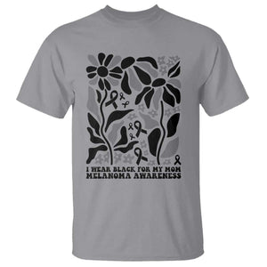 I Wear Black For My Mom T Shirt Melanoma Support Squad TS12 Sport Gray Print Your Wear