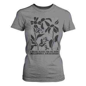 I Wear Black For My Mom T Shirt For Women Melanoma Support Squad TS12 Charcoal Print Your Wear