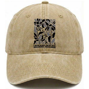 I Wear Black For My Mom Washed Cotton Baseball Cap Melanoma Support Squad TS12 Print Your Wear