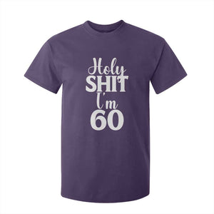 Personalized 60th Birthday Party T Shirt For Kid Custom Number Bday Holy Shit I Am 60 TS12 Purple Print Your Wear