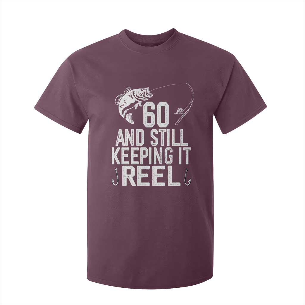 Personalized 60th Birthday Fishing T Shirt For Kid Custom Number Bday Still Keeping It Reel TS12 Maroon Print Your Wear