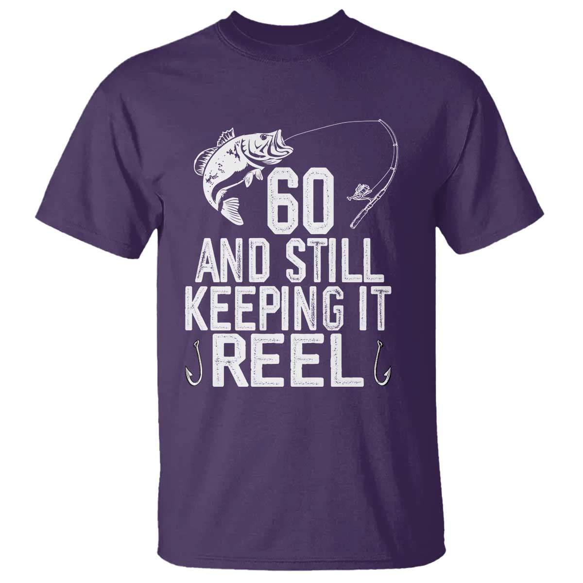 Personalized 60th Birthday Fishing T Shirt Custom Number Bday Still Keeping It Reel TS12 Purple Print Your Wear