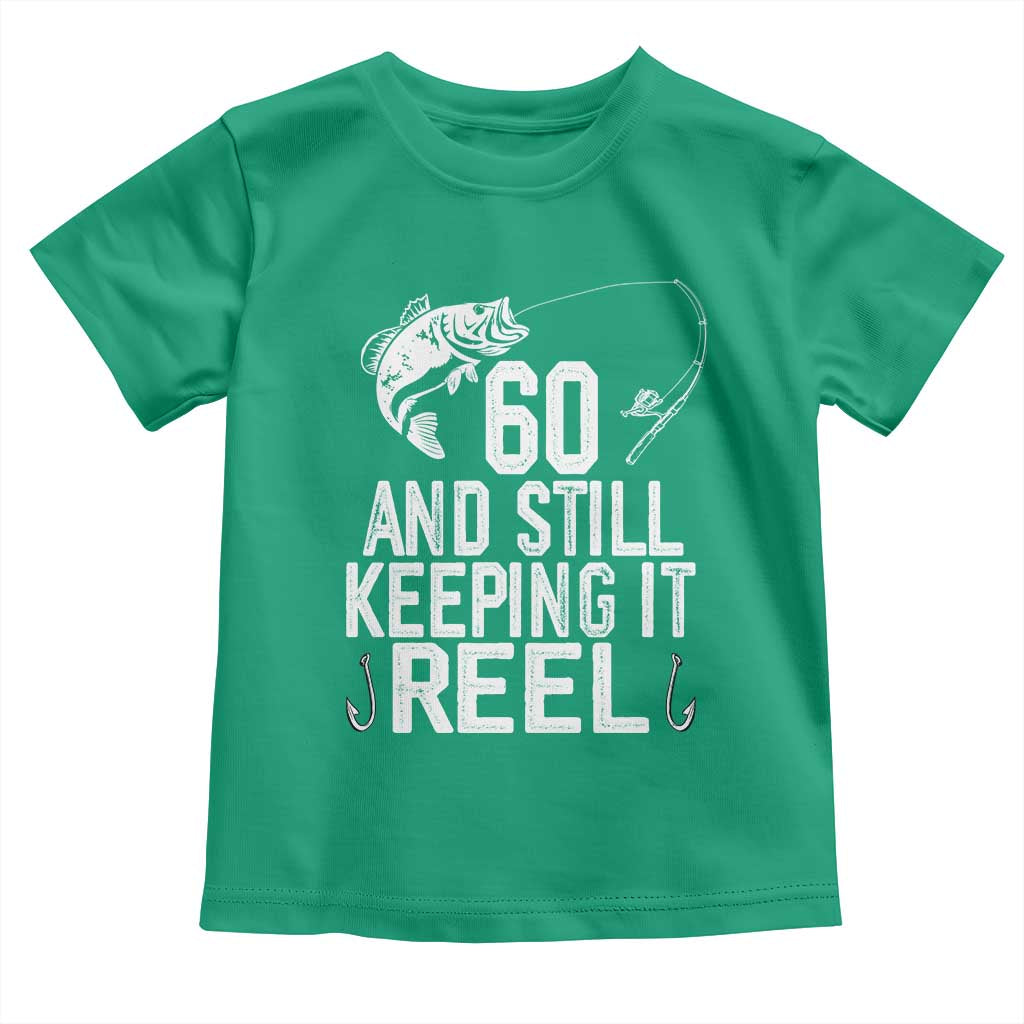 Personalized 60th Birthday Fishing Toddler T Shirt Custom Number Bday Still Keeping It Reel TS12 Irish Green Print Your Wear