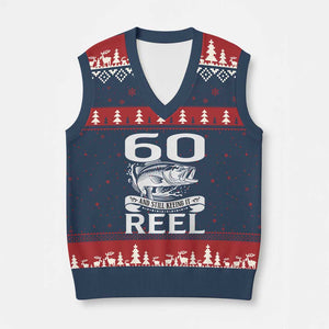 Still Keeping It Reel At 60 V-Neck Knit Sweater Vest Fisherman Birthday Gift TS12 Navy Red Print Your Wear