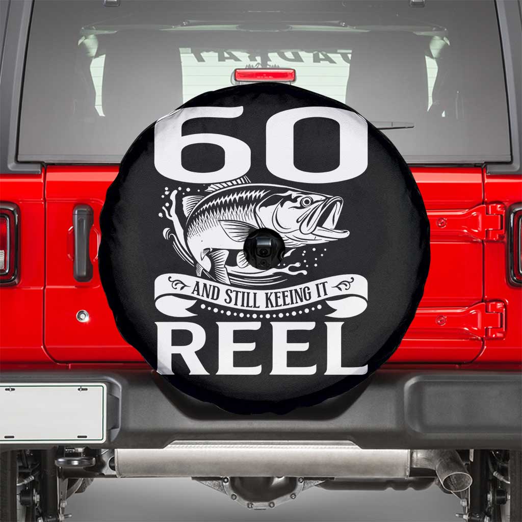 Still Keeping It Reel At 60 Spare Tire Cover Fisherman Birthday Gift TS12 Black Print Your Wear