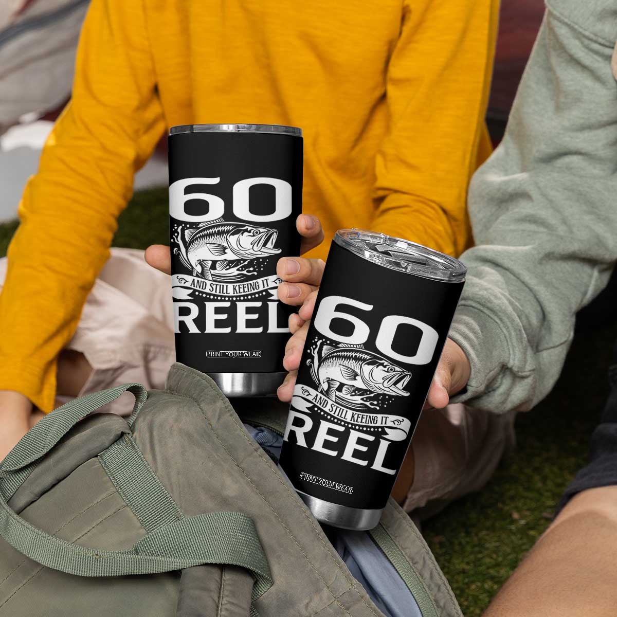 Still Keeping It Reel At 60 Tumbler Cup Fisherman Birthday Gift TS12 Print Your Wear
