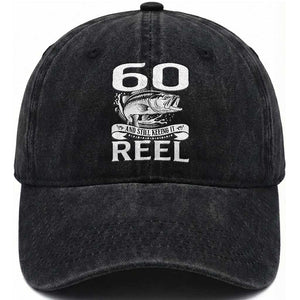 Still Keeping It Reel At 60 Washed Cotton Baseball Cap Fisherman Birthday Gift TS12 Print Your Wear