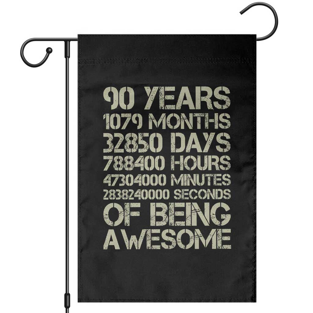 90 Years Of Being Awesome Garden Flag 90th Birthday Gift Idea TS12 Black Print Your Wear