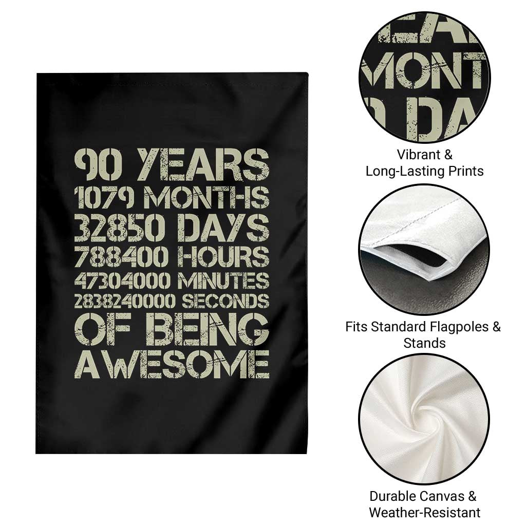 90 Years Of Being Awesome Garden Flag 90th Birthday Gift Idea TS12 Print Your Wear