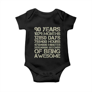 90 Years Of Being Awesome Baby Onesie 90th Birthday Gift Idea TS12 Black Print Your Wear