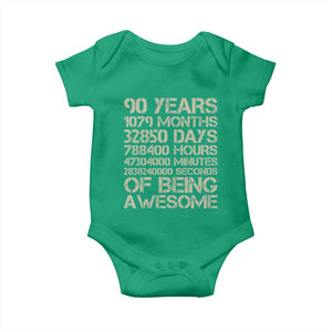 90 Years Of Being Awesome Baby Onesie 90th Birthday Gift Idea TS12 Irish Green Print Your Wear