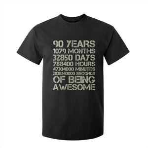 90 Years Of Being Awesome T Shirt For Kid 90th Birthday Gift Idea TS12 Black Print Your Wear