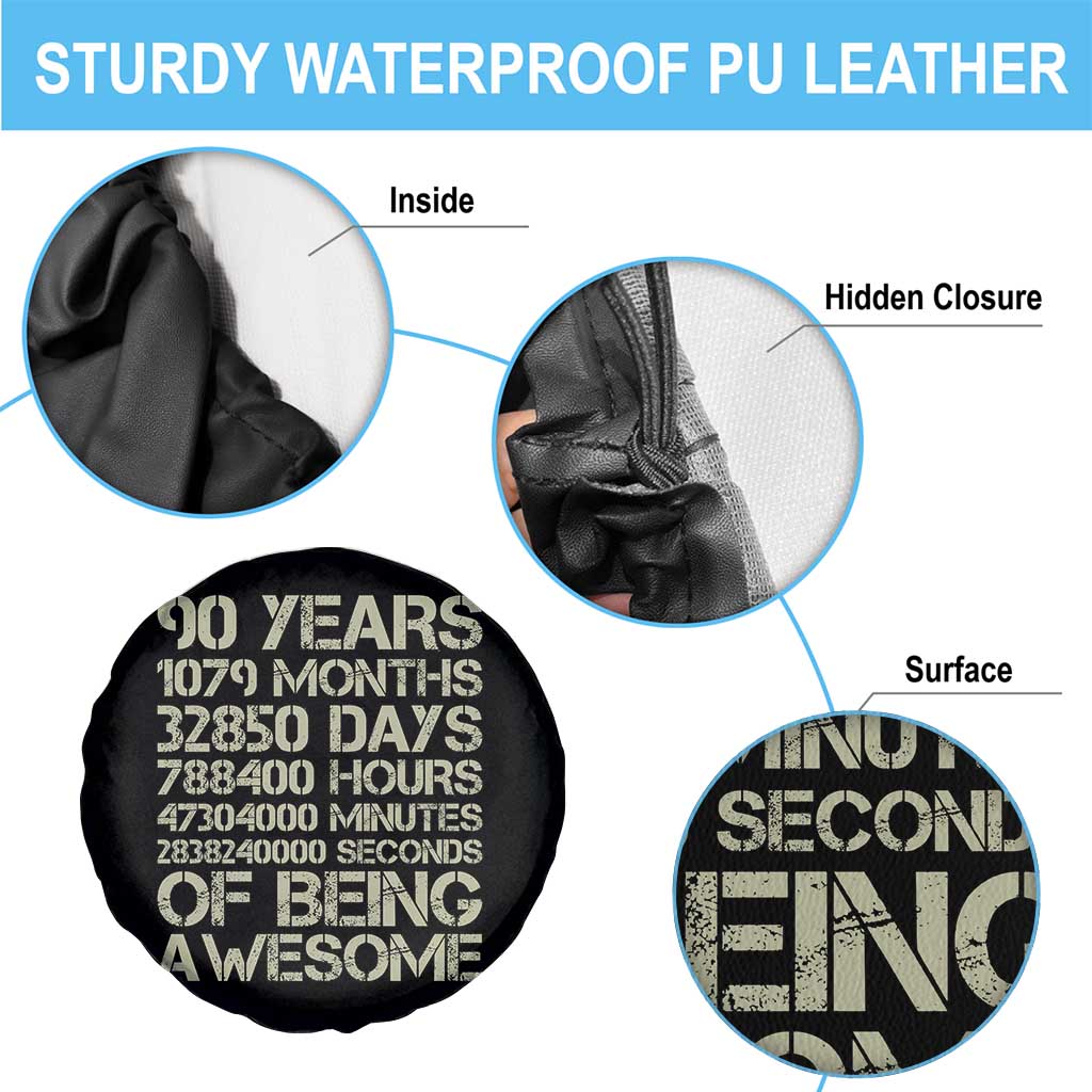 90 Years Of Being Awesome Spare Tire Cover 90th Birthday Gift Idea TS12 Print Your Wear