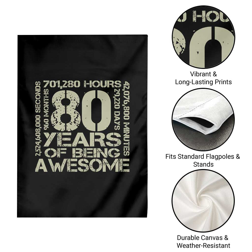 80th Milestone Birthday Garden Flag 80 Years Of Being Awesome TS12 Print Your Wear