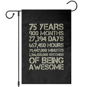 Vintage 75th Milestone Birthday Garden Flag 75 Years Of Being Awesome TS12 Black Print Your Wear