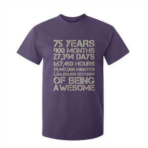 Vintage 75th Milestone Birthday T Shirt For Kid 75 Years Of Being Awesome TS12 Purple Print Your Wear