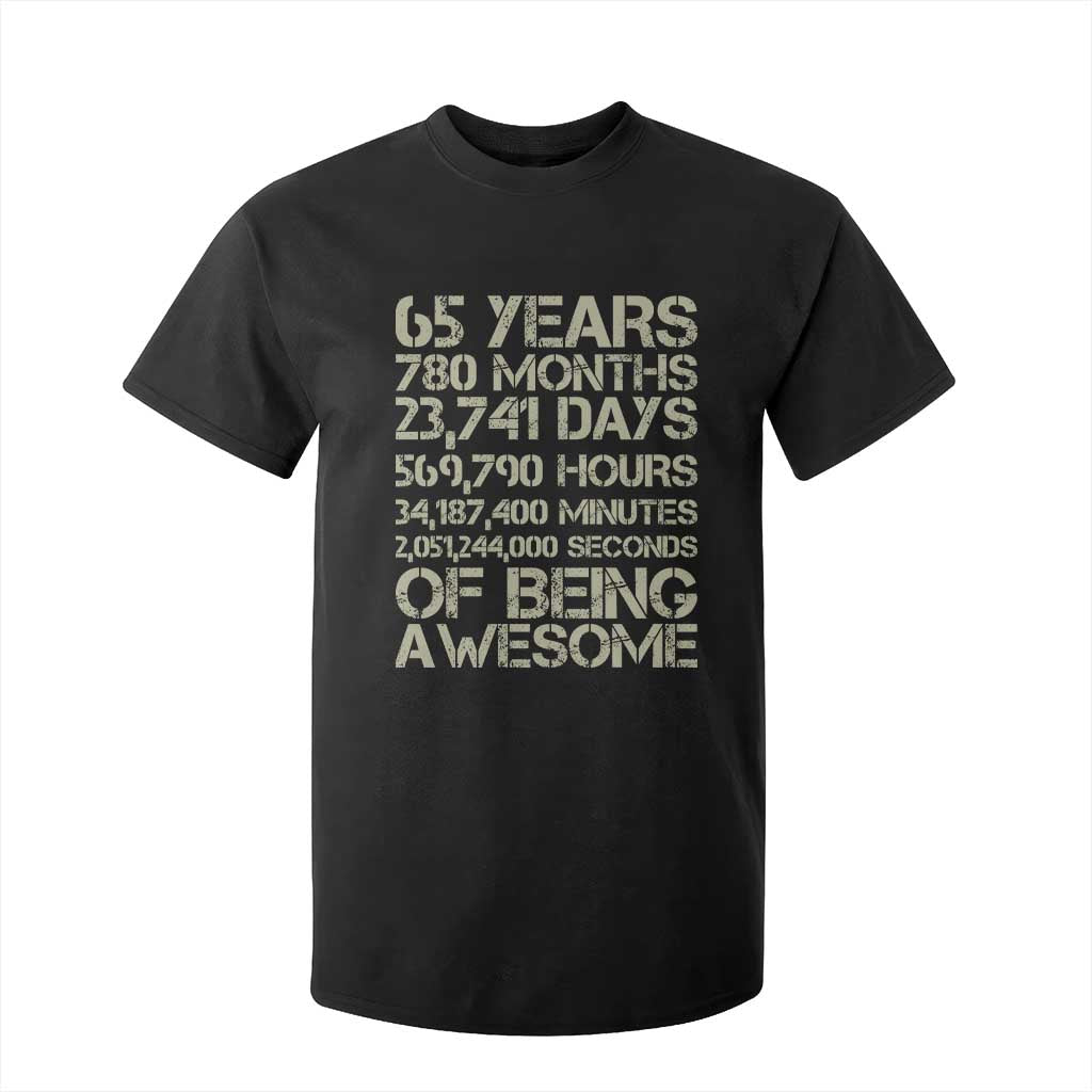 65th Milestone Birthday Gift T Shirt For Kid 65 Years Of Being Awesome TS12 Black Print Your Wear