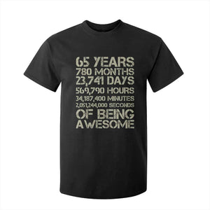 65th Milestone Birthday Gift T Shirt For Kid 65 Years Of Being Awesome TS12 Black Print Your Wear