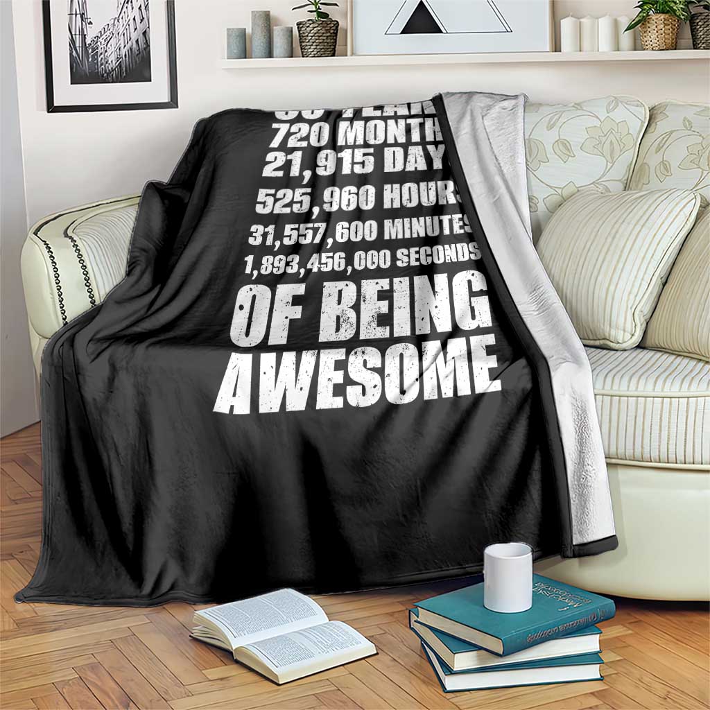 Cheers To 60 Years Birthday Throw Blanket Sixty Years Of Awesome TS12 Print Your Wear