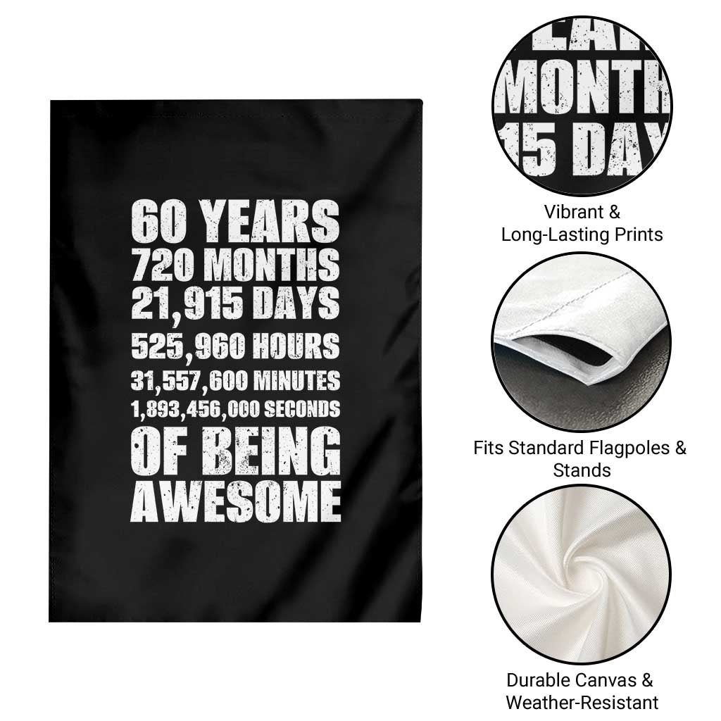 Cheers To 60 Years Birthday Garden Flag Sixty Years Of Awesome TS12 Print Your Wear
