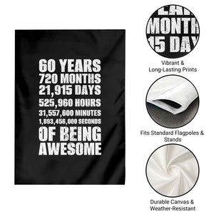 Cheers To 60 Years Birthday Garden Flag Sixty Years Of Awesome TS12 Print Your Wear