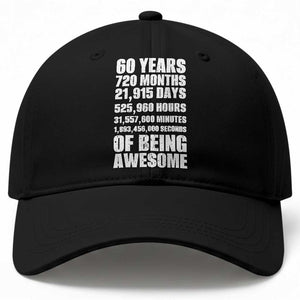 Cheers To 60 Years Birthday Baseball Cap Sixty Years Of Awesome TS12 Print Your Wear