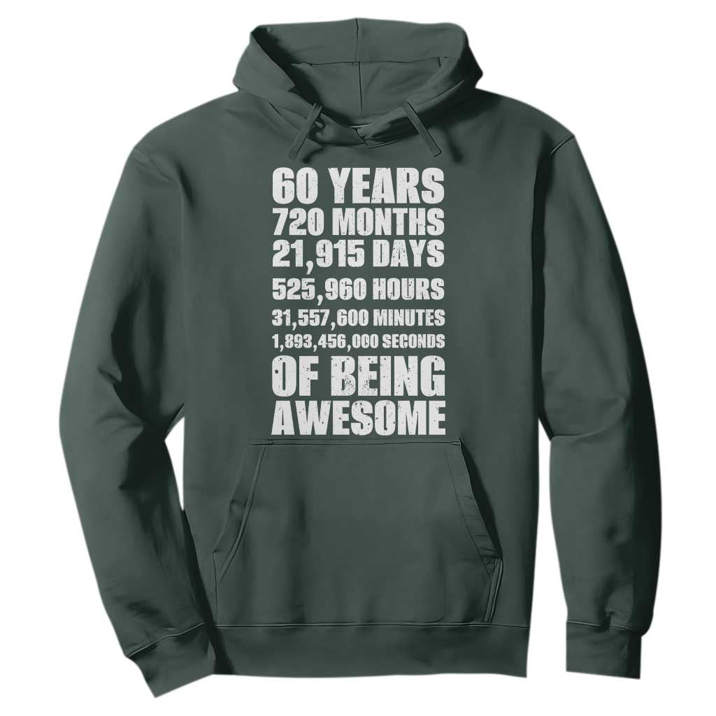 Cheers To 60 Years Birthday Hoodie Sixty Years Of Awesome TS12 Dark Forest Green Print Your Wear